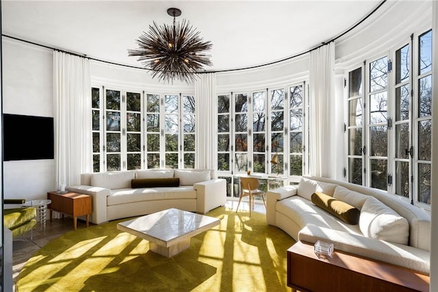 sunroom with plenty of natural light