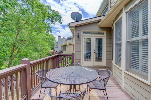 deck with french doors