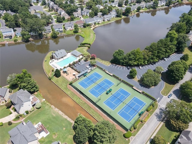 4000 Longlake Dr, Duluth, GA 30097 - aerial view of property and surrounding area with a nearby body of water and a pool area
