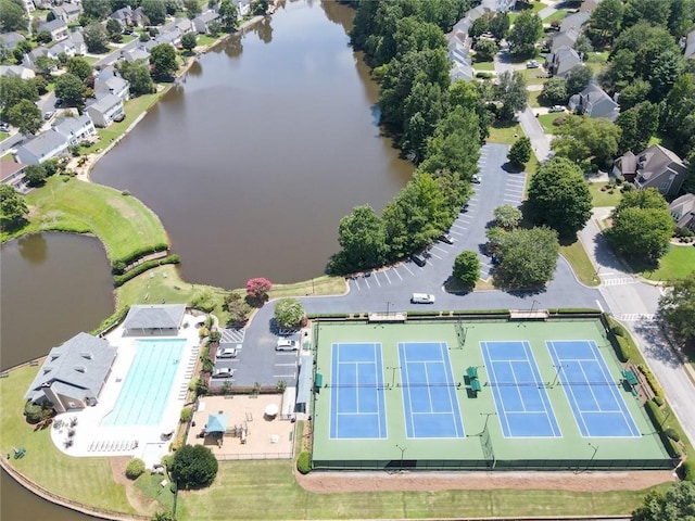 4000 Longlake Dr, Duluth, GA 30097 - aerial view of property and surrounding area with a pool area and a large body of water