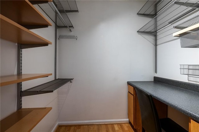 spacious closet with light wood-style floors