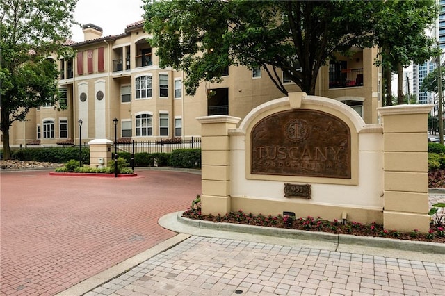 view of community sign