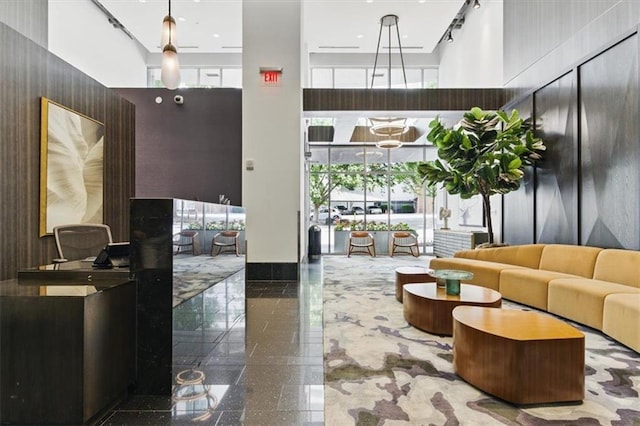 44 Peachtree Pl NW Unit 1728, Atlanta, GA 30309 - building lobby with a high ceiling