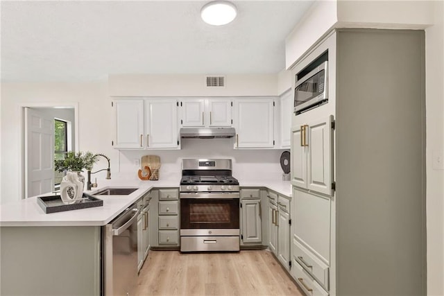5759 Albans Way, Lithonia, GA 30058 - kitchen featuring appliances with stainless steel finishes, a sink, under cabinet range hood, and light countertops