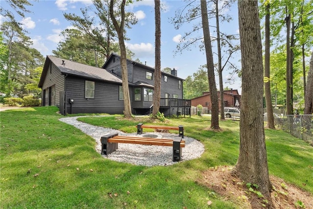 5759 Albans Way, Lithonia, GA 30058 - rear view of property with a garage and a chimney