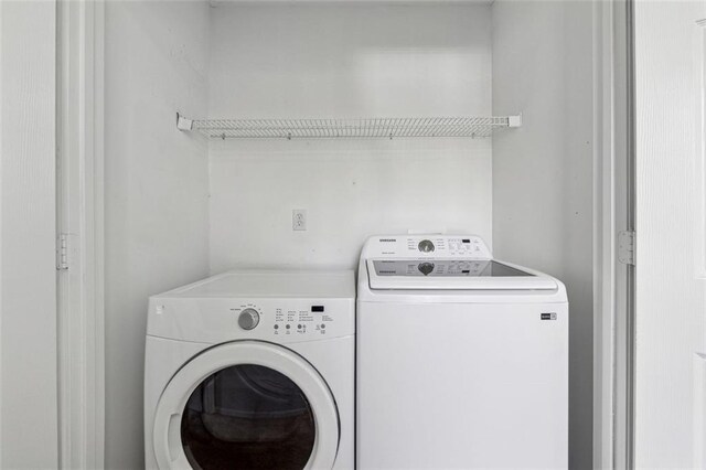 laundry room featuring washer and dryer