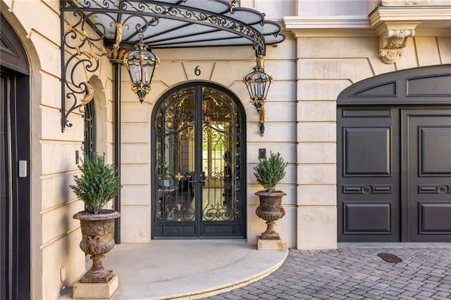 view of exterior entry with french doors