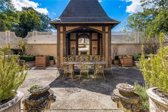 view of patio with a gazebo