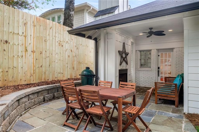 626 Elmwood Dr NE, Atlanta, GA 30306 - view of patio / terrace featuring a ceiling fan and outdoor dining space