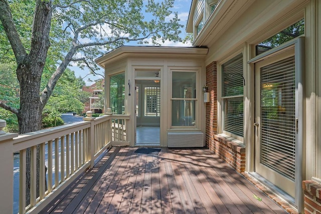 2010 Riverside Rd, Roswell, GA 30076 - wooden terrace featuring a sunroom