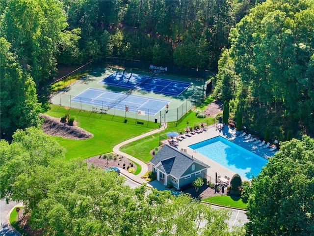 5995 Wellington Ave, Gainesville, GA 30506 - drone / aerial view of a pool