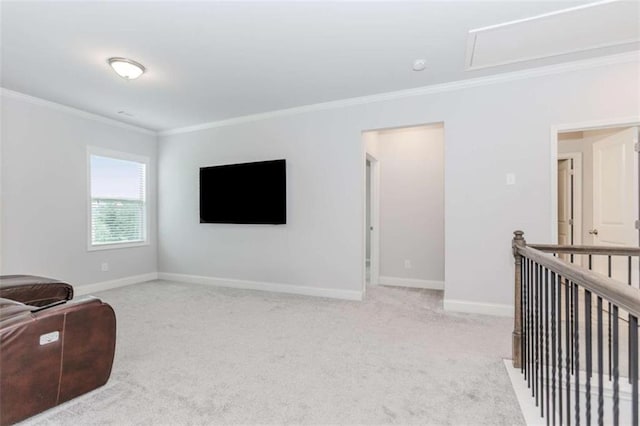 72 Whistling Dr, Jefferson, GA 30549 - living room with ornamental molding, carpet floors, and baseboards