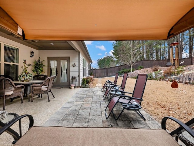 view of patio with french doors