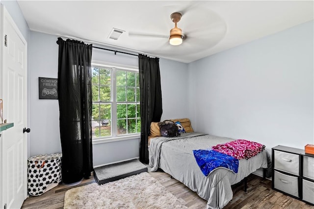 115 Donna Dr, Dawsonville, GA 30534 - bedroom featuring wood finished floors and ceiling fan