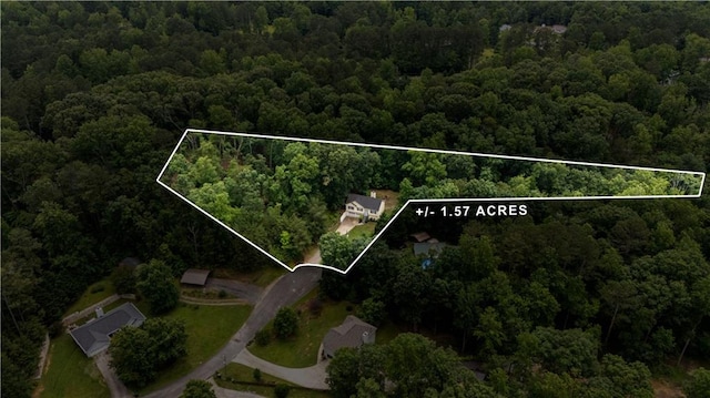115 Donna Dr, Dawsonville, GA 30534 - aerial view of property's location featuring a forest and property parcel outlined