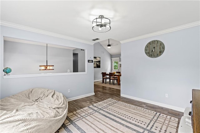 115 Donna Dr, Dawsonville, GA 30534 - sitting room with a chandelier, crown molding, and wood finished floors