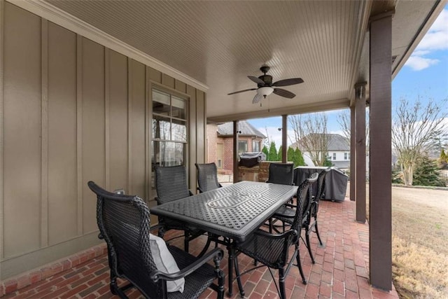 view of patio / terrace with ceiling fan