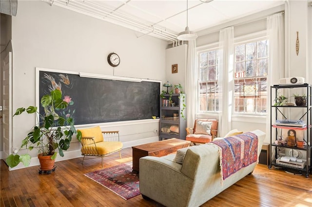 sitting room featuring hardwood / wood-style floors