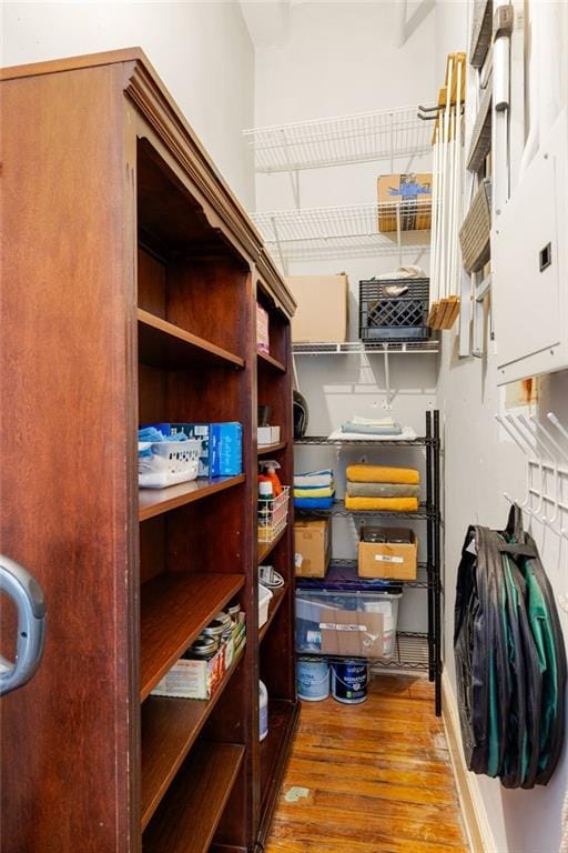 storage area featuring electric panel