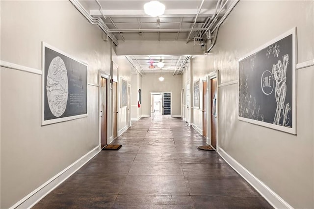 corridor with baseboards