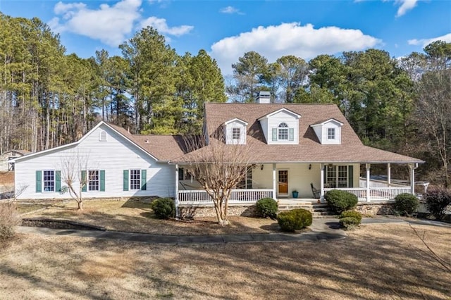 view of front of property with covered porch