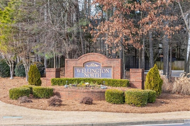 view of community sign