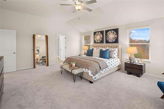 3064 Steinbeck Way, Atlanta, GA 30344 - carpeted bedroom featuring baseboards, vaulted ceiling, and ceiling fan