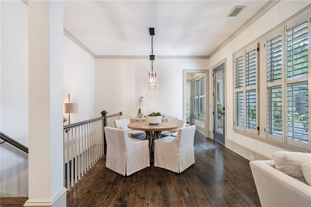 175 Centennial Trce, Roswell, GA 30076 - dining space with crown molding, plenty of natural light, and wood finished floors