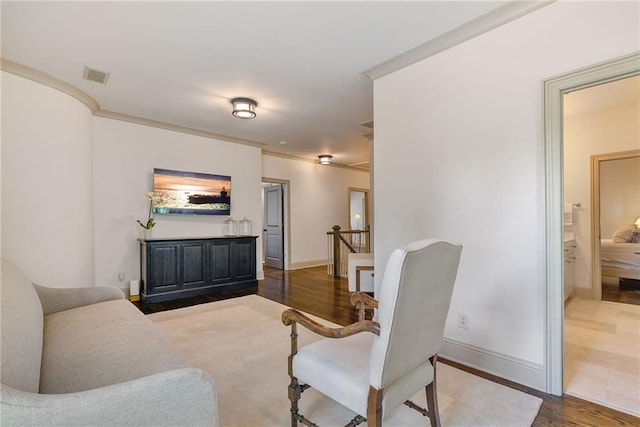 175 Centennial Trce, Roswell, GA 30076 - living area featuring ornamental molding and wood finished floors