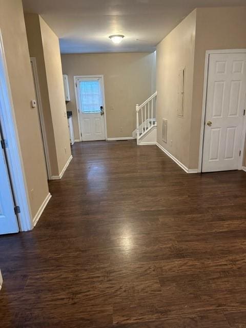 hall featuring dark hardwood / wood-style flooring