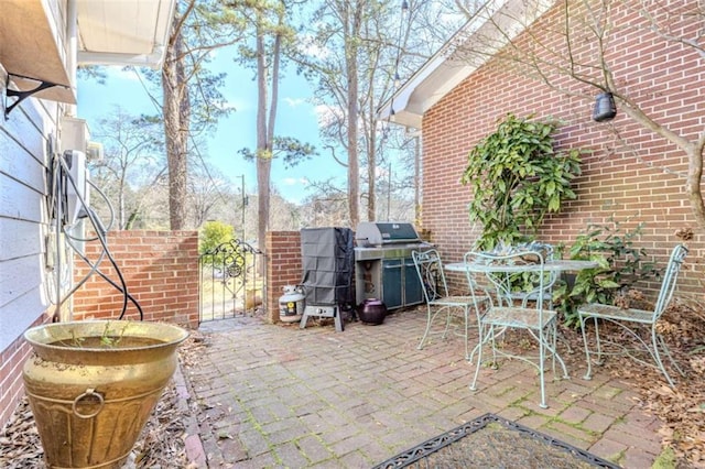 view of patio with area for grilling