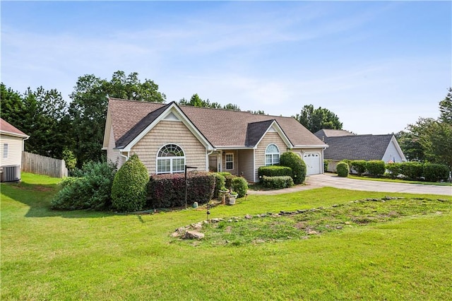 99 Rainwater Ln, Dallas, GA 30157 - view of front of property featuring concrete driveway, an attached garage, and central air condition unit