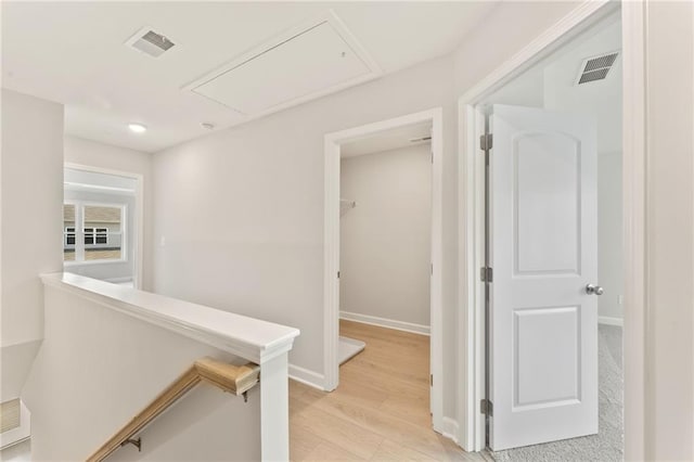 1987 Deco Dr, Kennesaw, GA 30144 - hall with attic access, an upstairs landing, and light wood finished floors