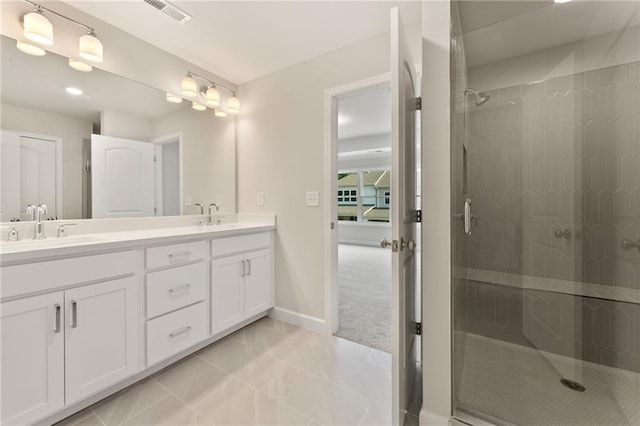 1987 Deco Dr, Kennesaw, GA 30144 - bathroom with double vanity and a tile shower