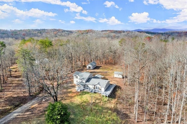 birds eye view of property featuring a mountain view