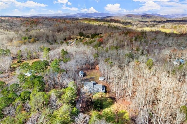 bird's eye view featuring a mountain view