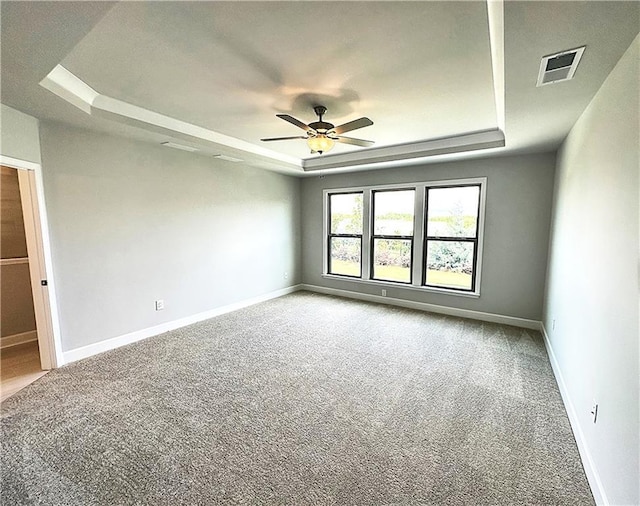 2808 Turnwater St, Hoschton, GA 30548 - unfurnished room with a raised ceiling, carpet floors, and a ceiling fan