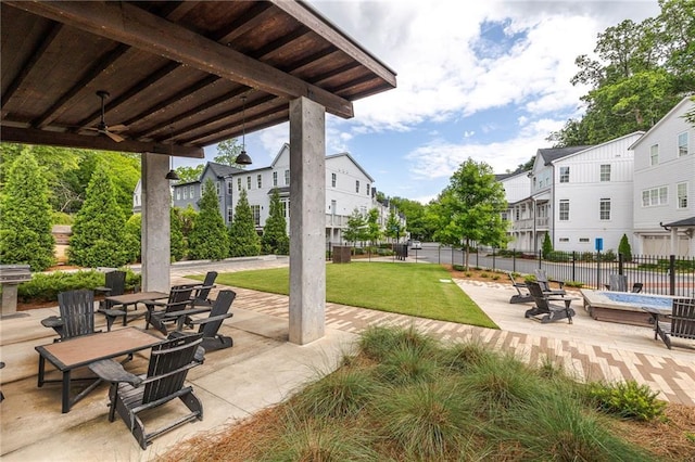 24 Becker Pl NW, Atlanta, GA 30307 - view of patio featuring a residential view and ceiling fan