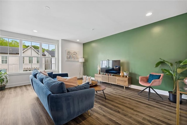 24 Becker Pl NW, Atlanta, GA 30307 - living area with wood finished floors, recessed lighting, and baseboards