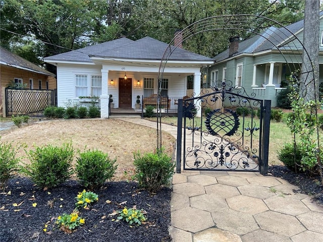 view of front of house featuring covered porch