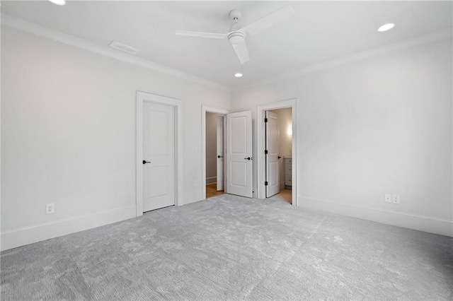 615 Claxton Ln, Milton, GA 30004 - unfurnished bedroom featuring carpet, recessed lighting, baseboards, a ceiling fan, and connected bathroom