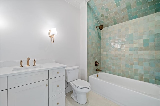 615 Claxton Ln, Milton, GA 30004 - full bath featuring tub / shower combination, toilet, vanity, and tile patterned floors