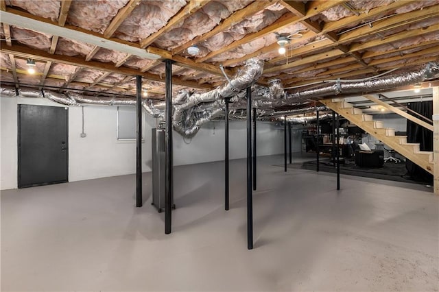 1055 Delmont Ter, Roswell, GA 30075 - unfinished basement with stairs and water heater