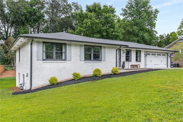 1055 Delmont Ter, Roswell, GA 30075 - ranch-style home with brick siding, a garage, and central air condition unit