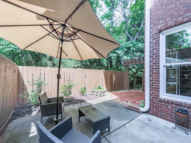 view of patio with a fenced backyard