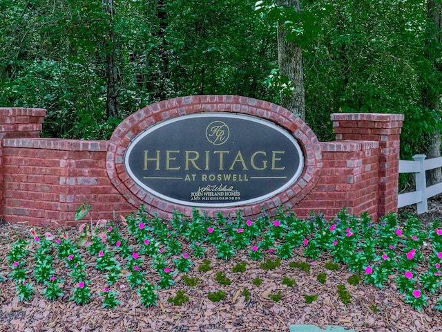 view of community sign