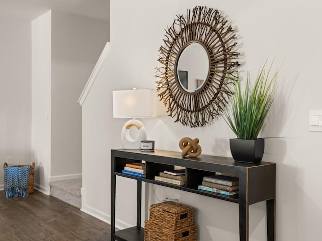 detailed view of wood finished floors and baseboards