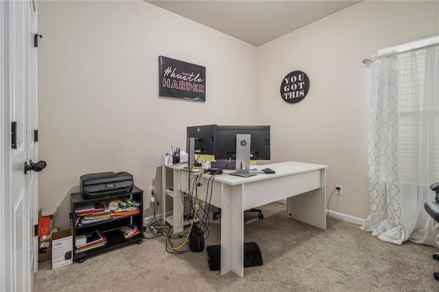 view of carpeted office