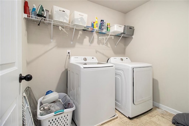 laundry room featuring washing machine and clothes dryer