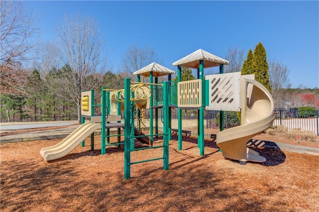 communal playground with fence